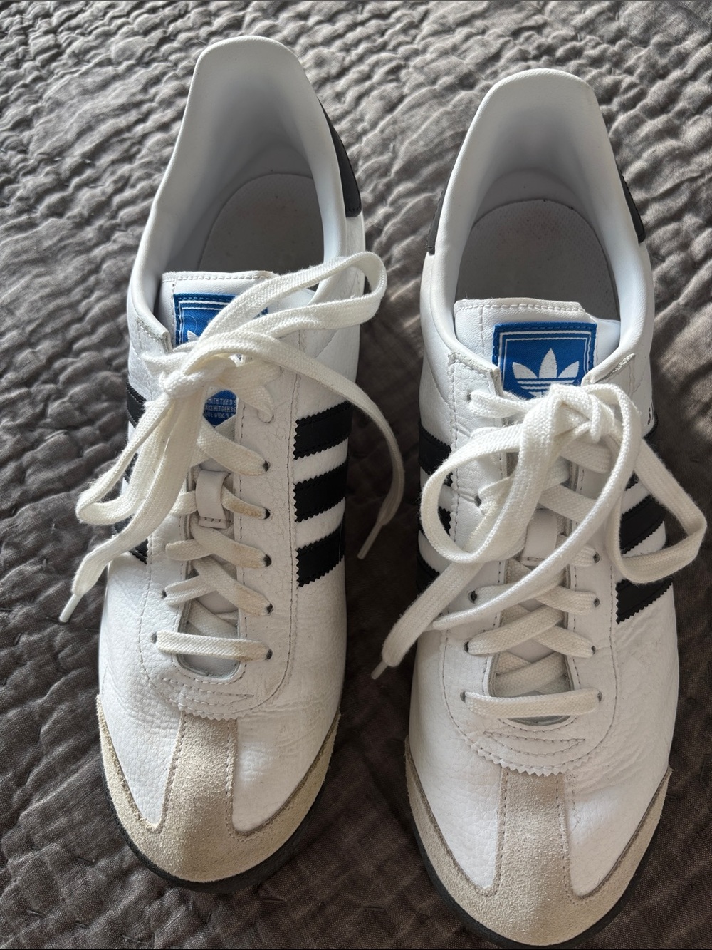 Adidas White Leather Samoa Sneakers 11